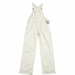 H&M Women’s Linen Cotton Overalls Utility Jumpsuit Beige Straight Leg Sz S NWT